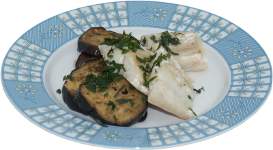 grillowana ryba na grillu elektrycznym, grillowany filet, miruna nowozelandzka, grillowany bak�a�an